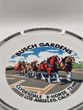 VTG Clydesdale 8 Horse Team Busch Gardens Los Angeles Plate